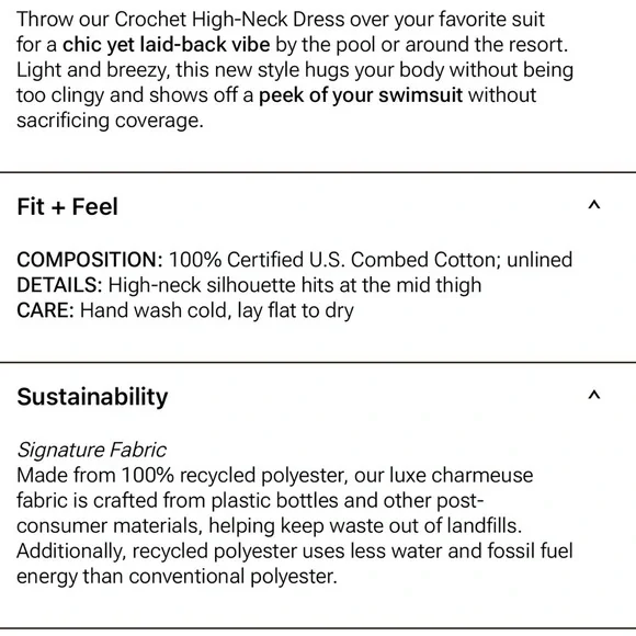 Summersalt Crochet High Neck Dress/Swim Cover Up, Open Knit NEW W TAGS, 2XL - Picture 6 of 14